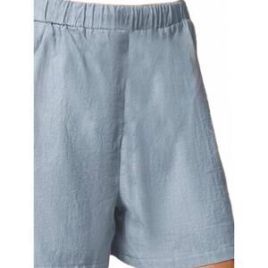 NEW LA RELAXED pleated linen shorts in baby blue